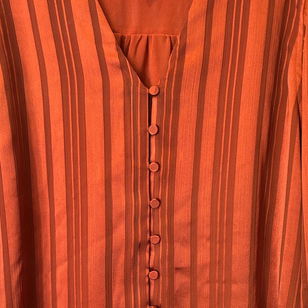 Chico's Rich Orange Blouse - Picture 3 of 6